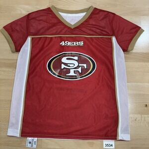 49ers Youth Medium Football Jersey NFL Flag USA Football Red Gold